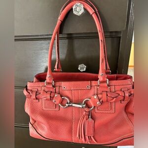 Coach coral Leather Tote Bag
